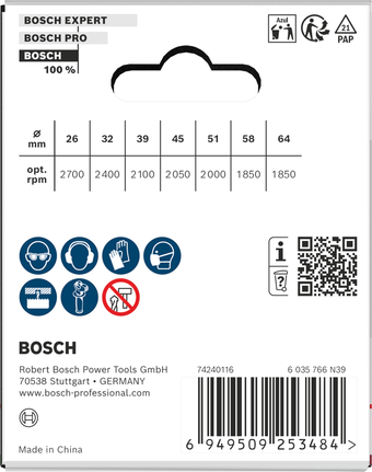Bosch puidu- ja kipsplaadiaugu saekomplekt, läbimõõt 26–64 mm.